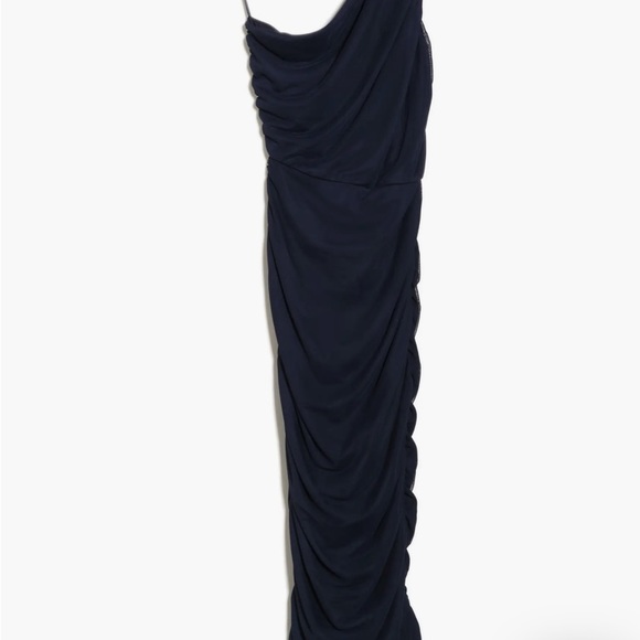 Love X Design One-Shoulder Body-Con Midi Dress Navy small - Picture 3 of 5